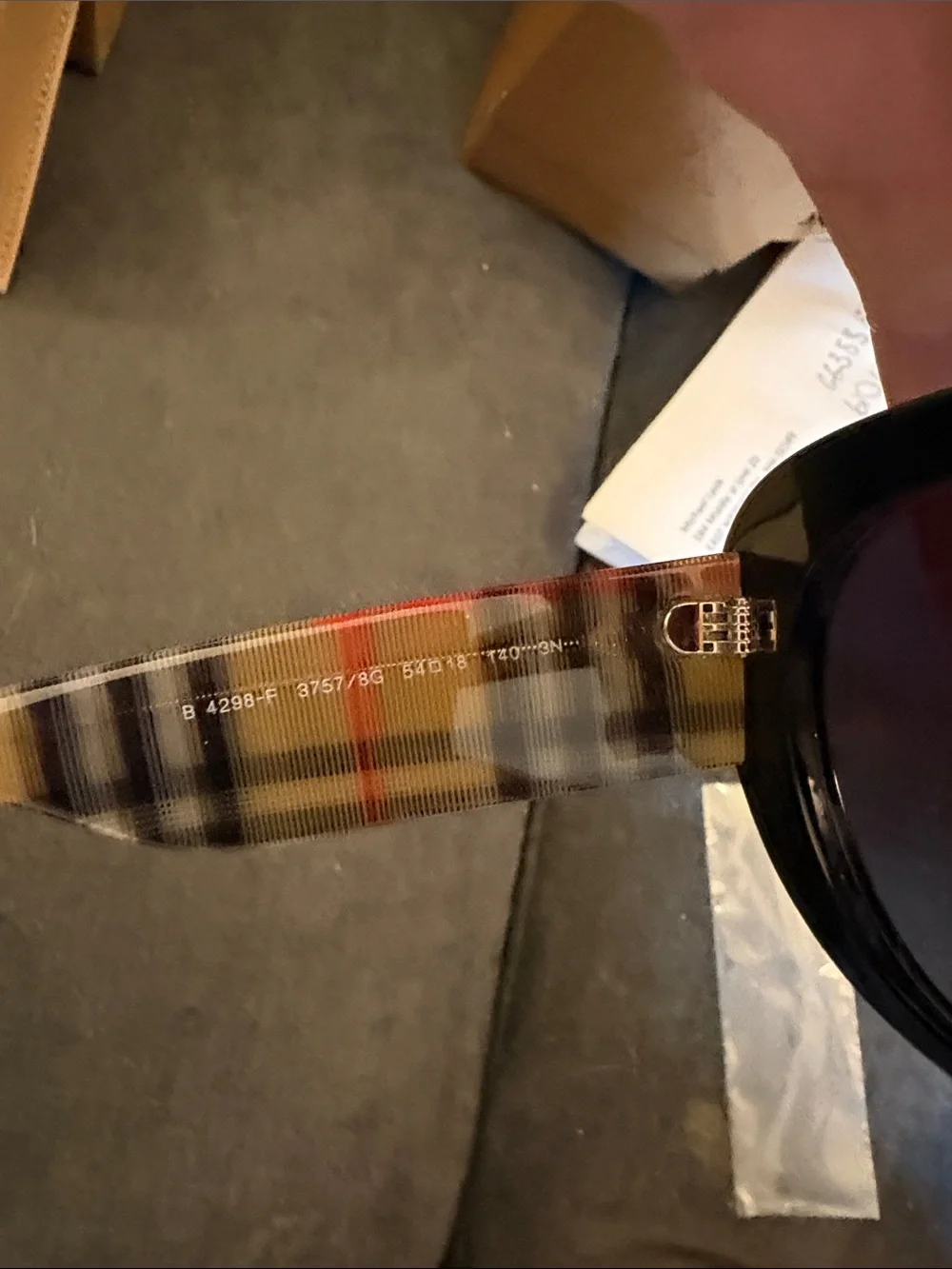 Burberry Black Oversized Sunglasses with Tan Case